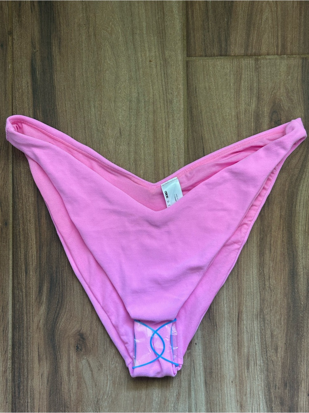 ASOS Design Pink High Leg Bikini Bottom Size 12 US Ribbed Swim Bottom